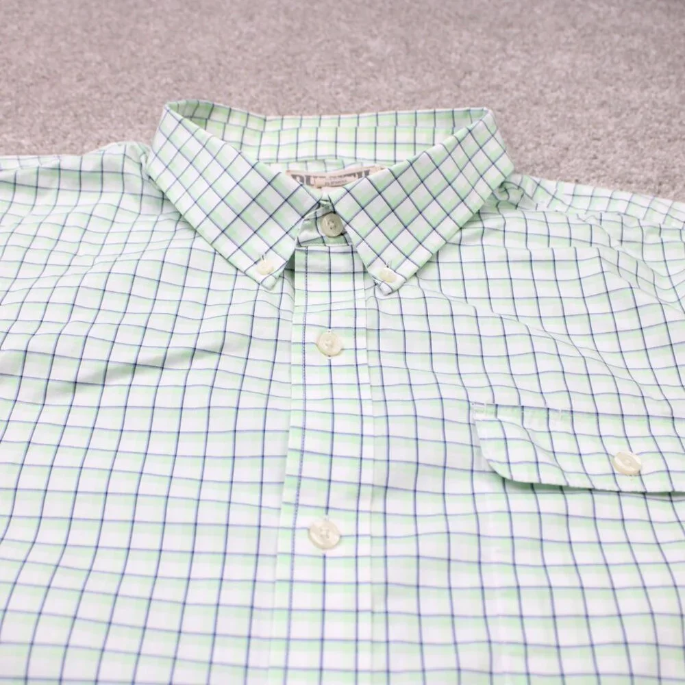 Duluth Shirt Mens 3XL XXXL Green COOLMAX Wrinklefighter Short Sleeve Button Down - Picture 5 of 13